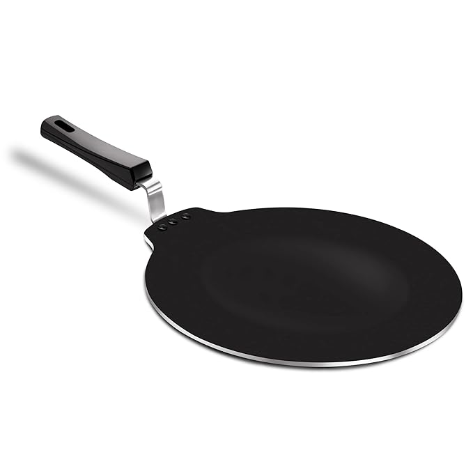 Milton Pro Cook Blackpearl Induction Dosa Tawa Without Edge, 30 Cm, Black - 1000 gms