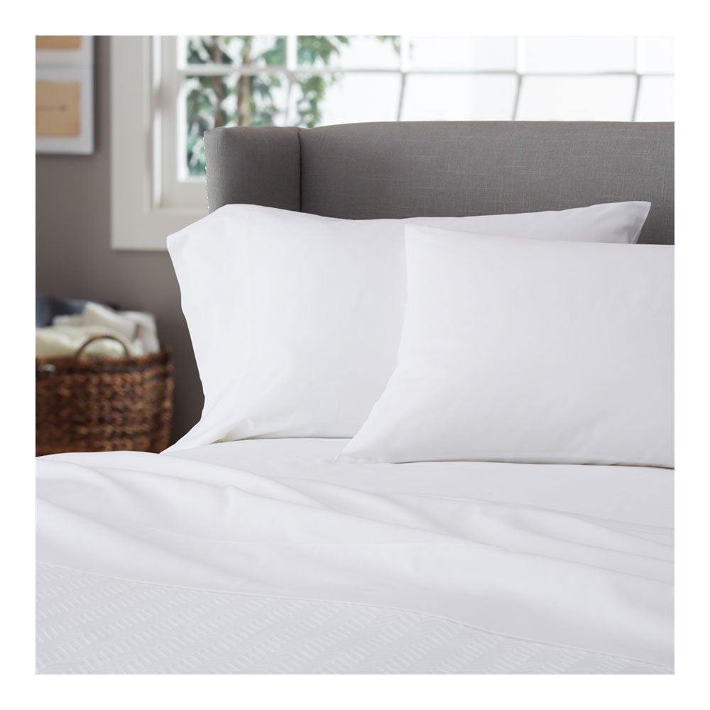 Huesland by Ahmedabad Cotton Plain White Super Soft Luxurious Cotton Pillow Cover/ Case | Set of 2