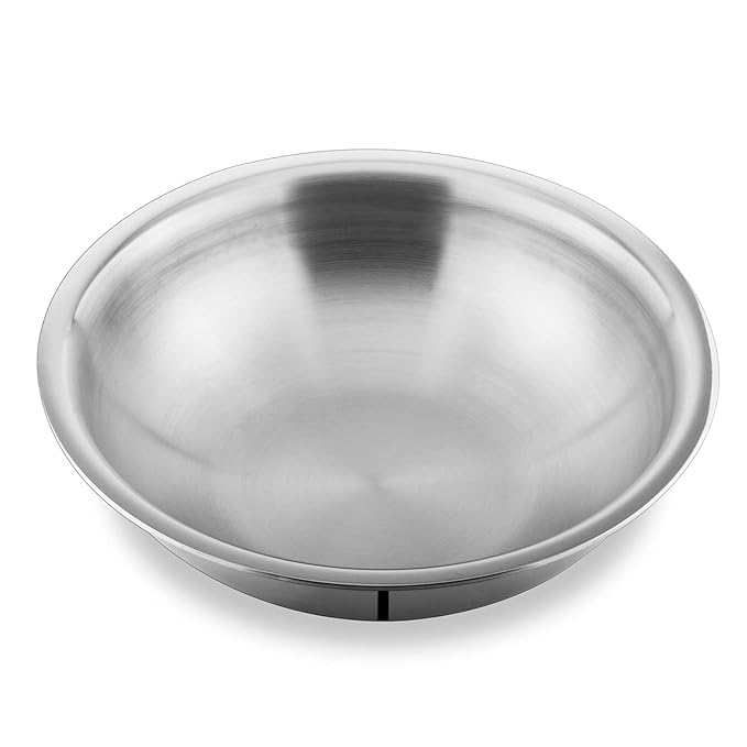 Attil Triply Stainless Steel Tasla Kadai With Induction Base Kadhai Without Handle | Tasla, 22cm - 2 Litres