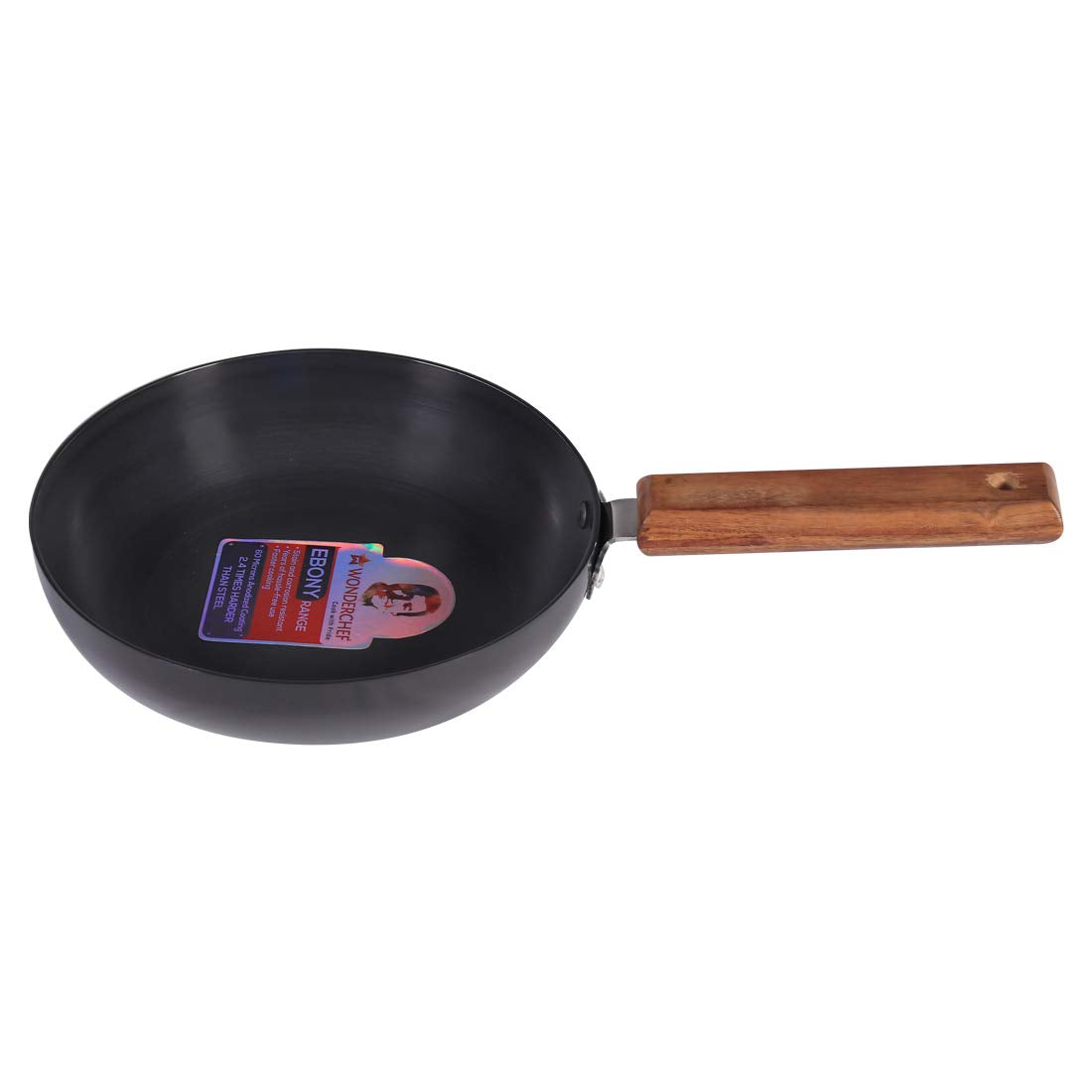 Wonderchef Ebony Non-stick 20 cm Deep Fry Pan with Lid with Induction Bottom & Wooden Handle