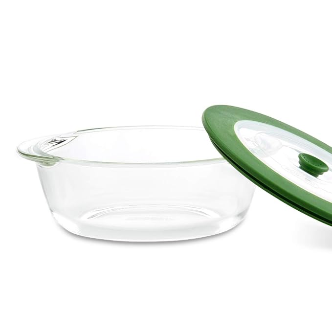 Borosil Glass Dish With Lid | 1 Piece | 1000ml | Transparent