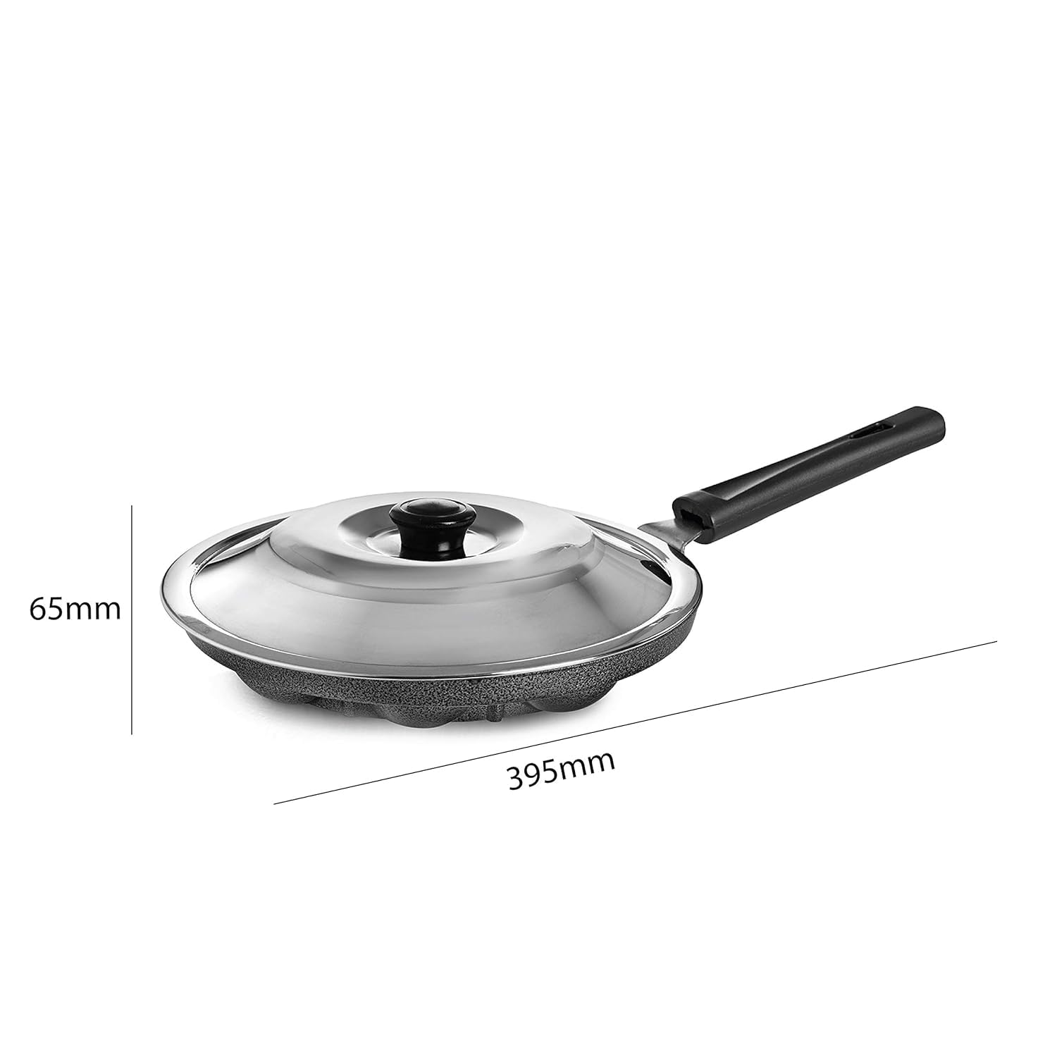Cello Appam Patra With Stainless Steel Lid Non-stick Heavy Duty Aluminium