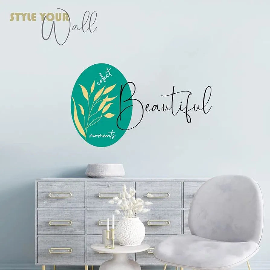 Kotart Collect Beautiful Moments Wall Stickers PVC Vinly Leaf Printed Decals