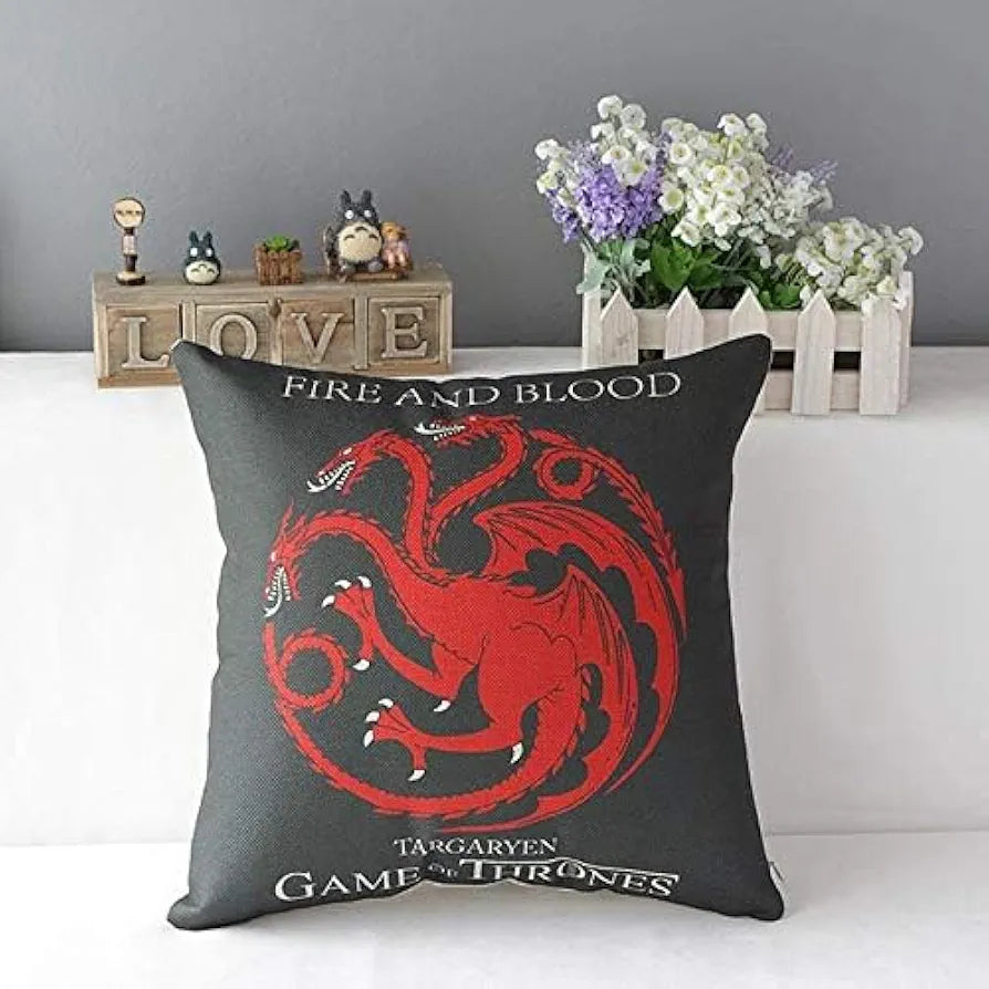 Aerohaven Premium Cotton Game of Thrones Designer Decorative Throw Pillow/Cushion Covers Set of 4