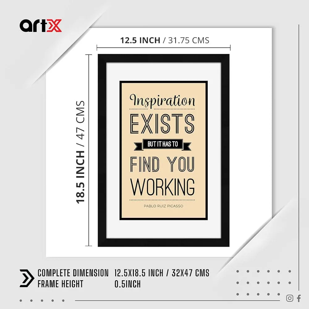 ArtX Paper Inspiration Exists Motivational Quote Framed Wall Art Painting