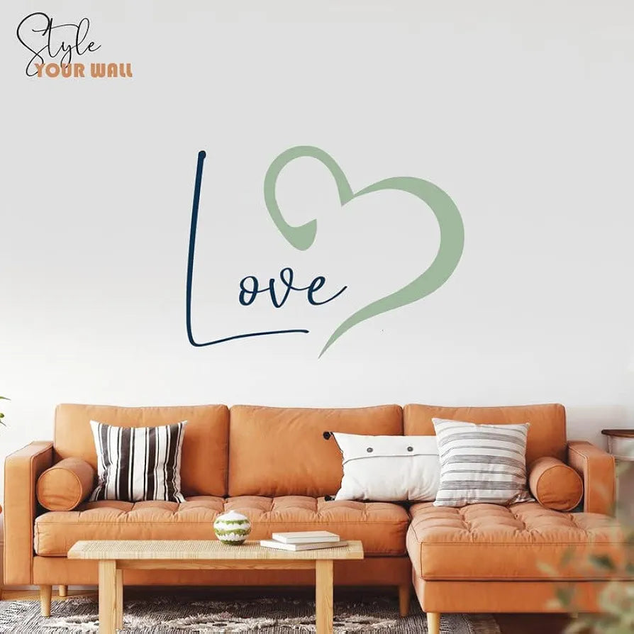 Kotart Green and Blue Heart and Love HD Printed Vinyl Wall Stickers/Decals