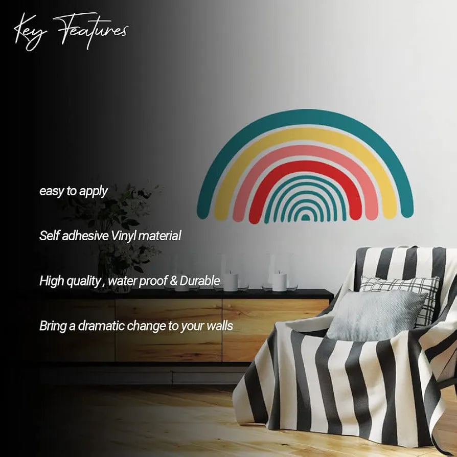 Kotart Rainbow Printed Vinyl Wall Stickers/Decals