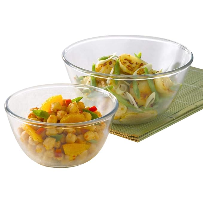 Borosil Glass Mixing & Serving Bowl Set | Set of 3 | Oven & Microwave Proof
