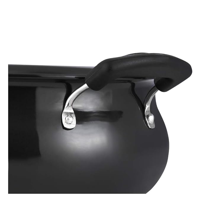 Vinod Black Pearl Hard Anodised Non Stick Handi with Lid - 2 Litre, Mini | 3.25mm Thickness | Biryani Pot