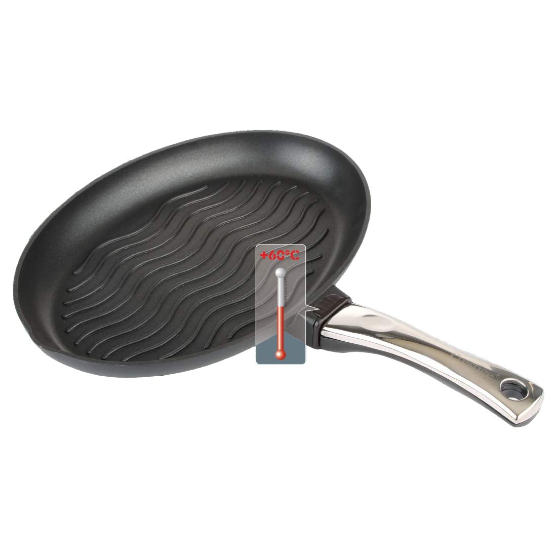 Prestige Die Cast Aluminium Plus Fish Pan, 340 mm | Black
