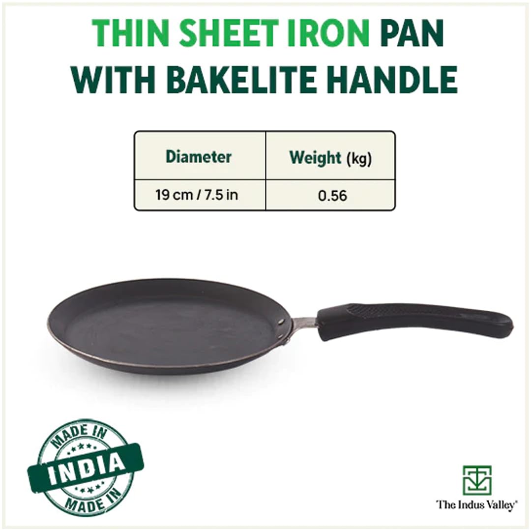 The Indus Valley Pre-Seasoned Iron Omlette Pan With Bakelite Handle