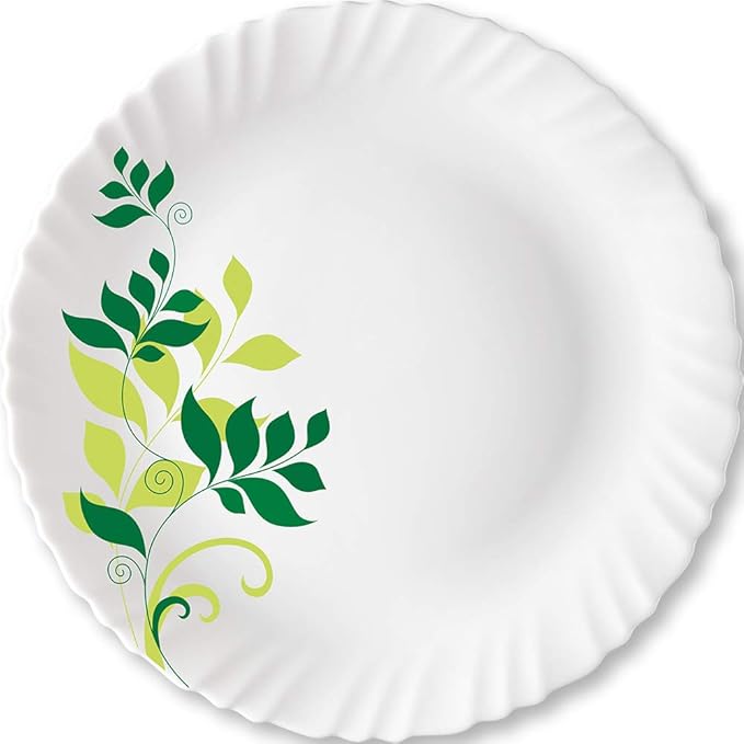 Larah by Borosil Opalware Full Plate | 11 Inch | White | Set of 6