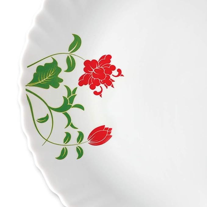 Larah by Borosil Hazel, Opalware Full Plate | 11 Inch | White | Set of 6