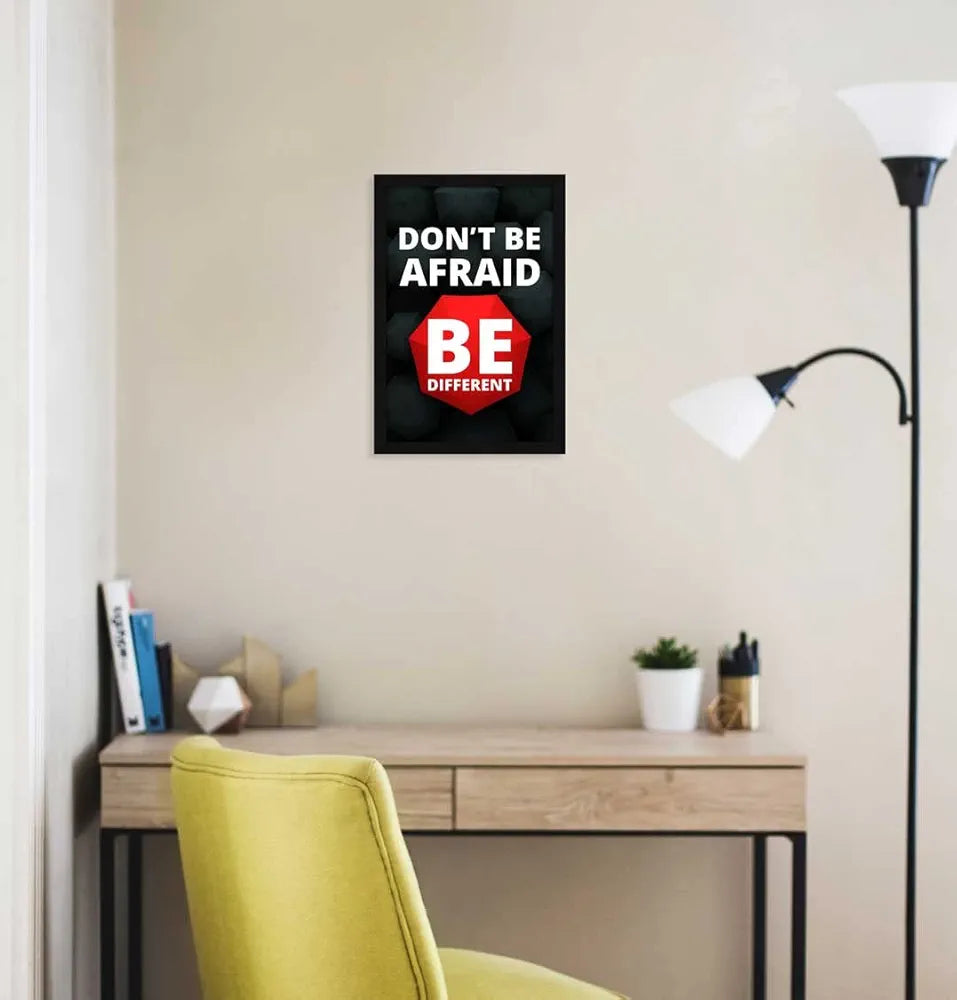 ArtX Paper Don't Be Afraid Motivational Quotes Framed Wall Art Painting