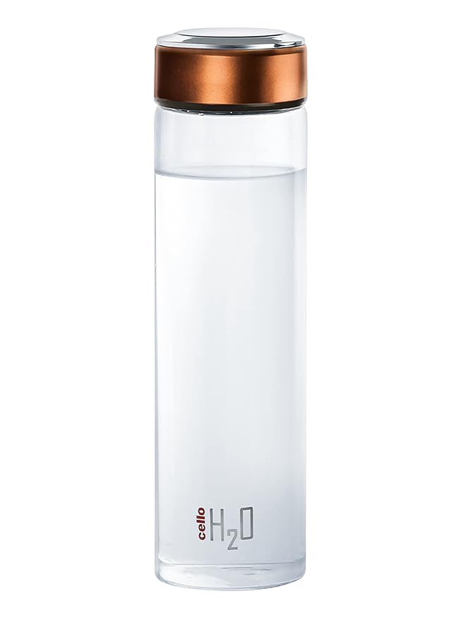 Cello H2o Borosilicate Glass Water Bottle | 600 ml
