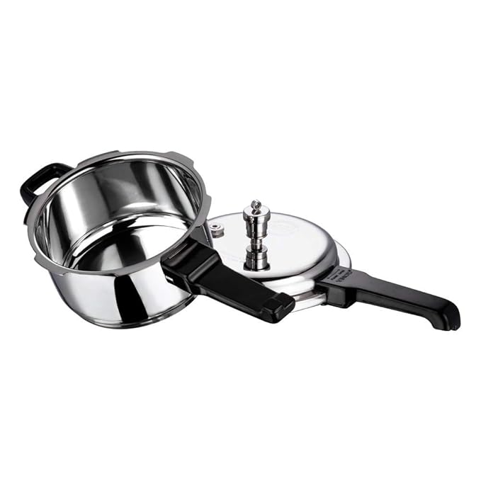 Vinod 18/8 Stainless Steel Pressure Cooker Outer Lid 3 Litre | Unique Sandwich Bottom Cooker