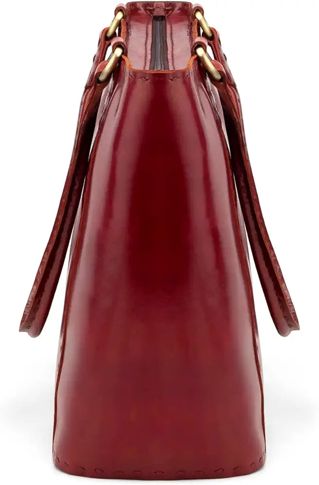 Goatter Genuine Leather Handmade Women's Handbag For Office And College,Red