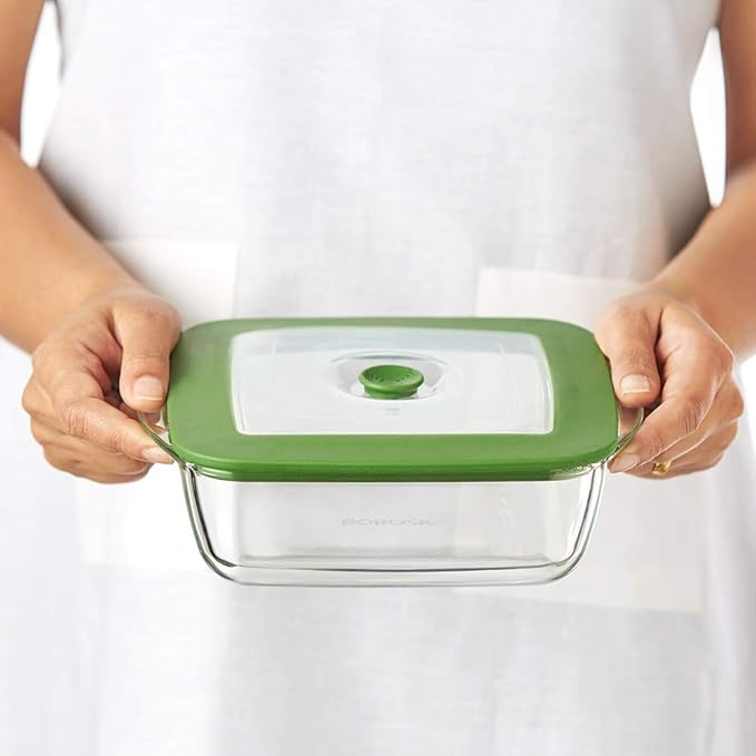 Borosil Glass Dish With Lid | 1 Piece | 1000ml | Transparent