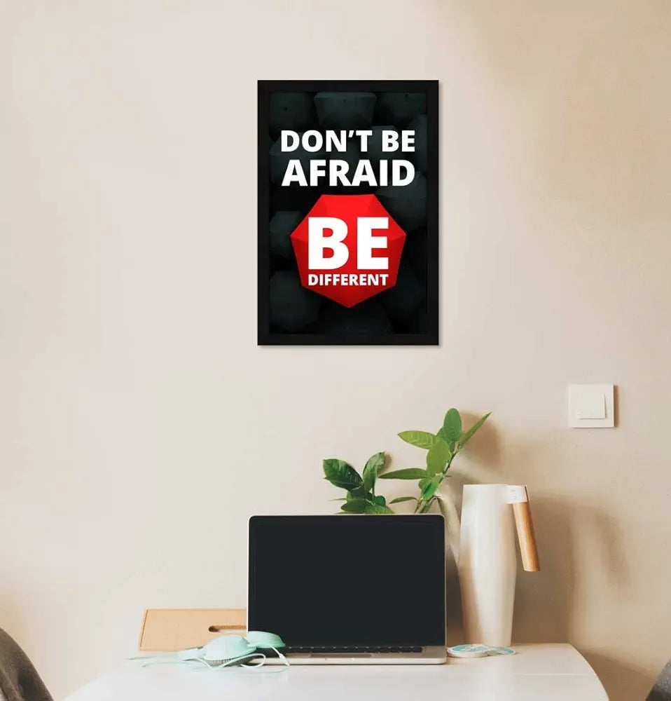 ArtX Paper Don't Be Afraid Motivational Quotes Framed Wall Art Painting