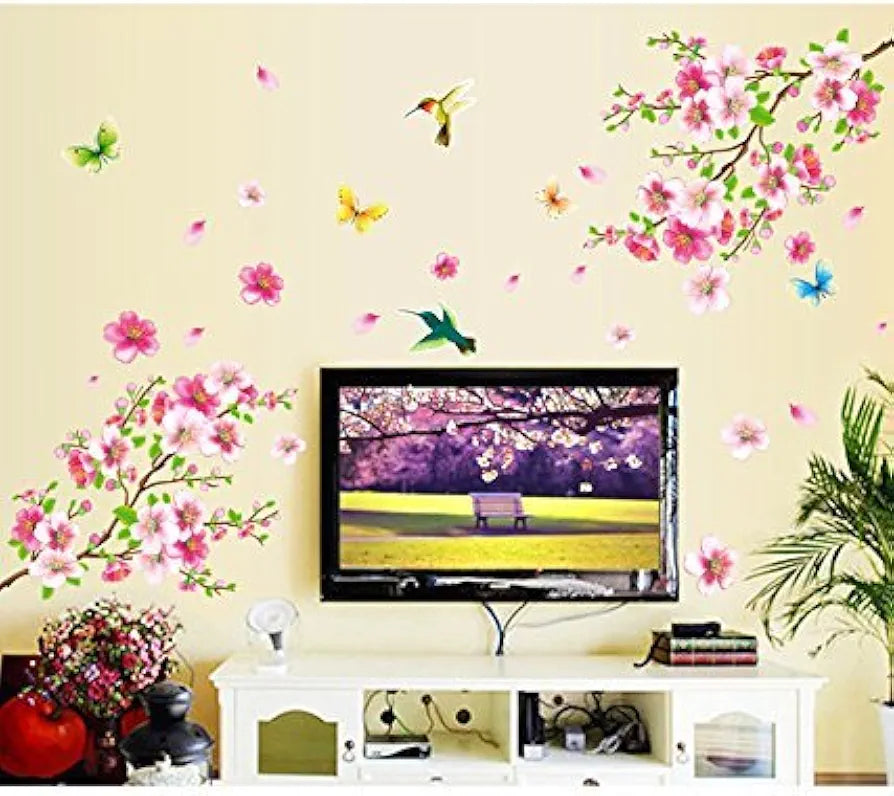 Decals Design Flowers Branch Wall Sticker Multicolor