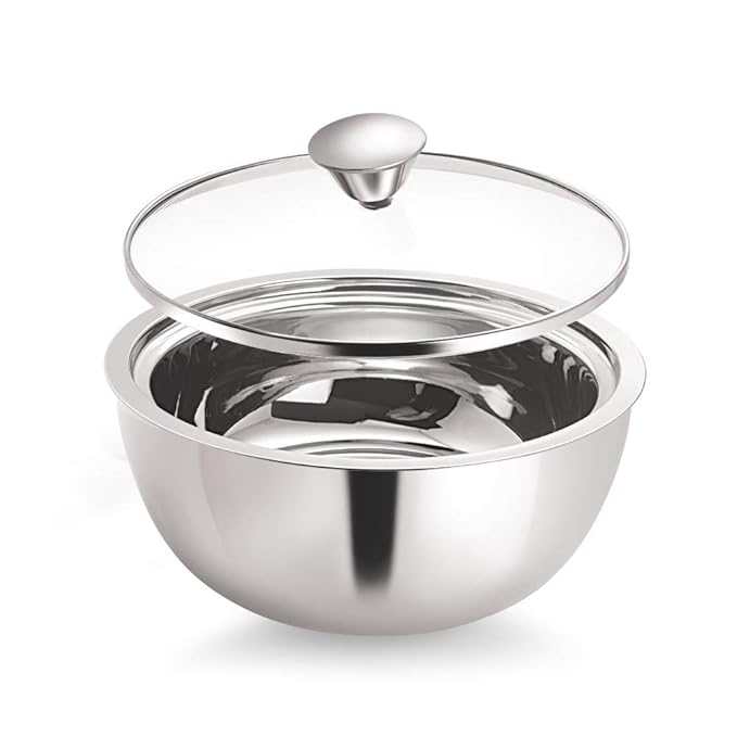 Borosil Stainless Steel Insulated Curry Server | 2.7 Liter | Silver
