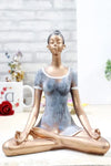 Jaipur Ace Yoga Lady Polyresin Statue Creative Abstract Design Art Figurine Yoga Lady (Grey Gold)