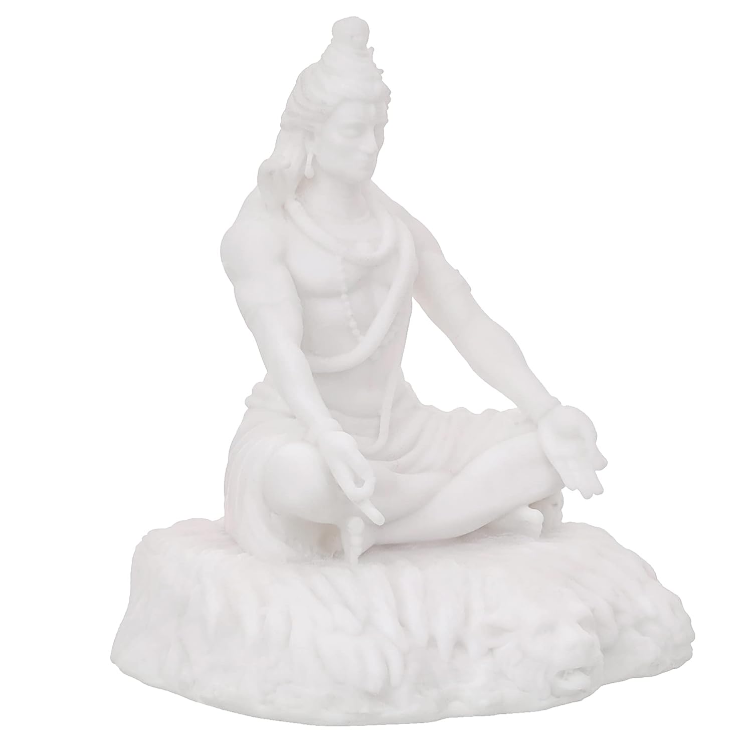 Ecraftindia White Polyresin Lord Shiva Sitting Statue