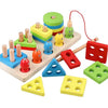 Kidology Kids Wooden Stacking Toys Shape Sorting Board & Wooden Toddler 21 Pcs