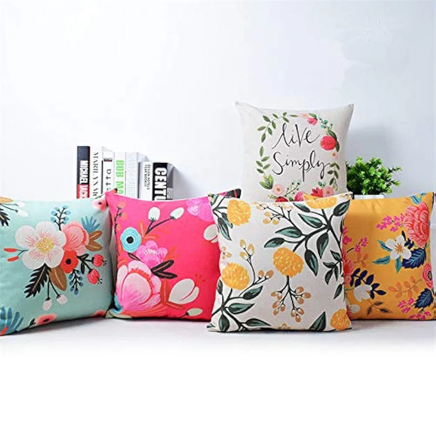 Aerohaven Designer Decorative Polyester Blend 150TC Throw Pillow/Cushion Covers Set of 5 - CC122