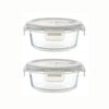 Femora Borosilicate Glass Containers for Kitchen | Storage Box for Kitchen With Air Vent Lid | Set of 2 | 940 Ml Each