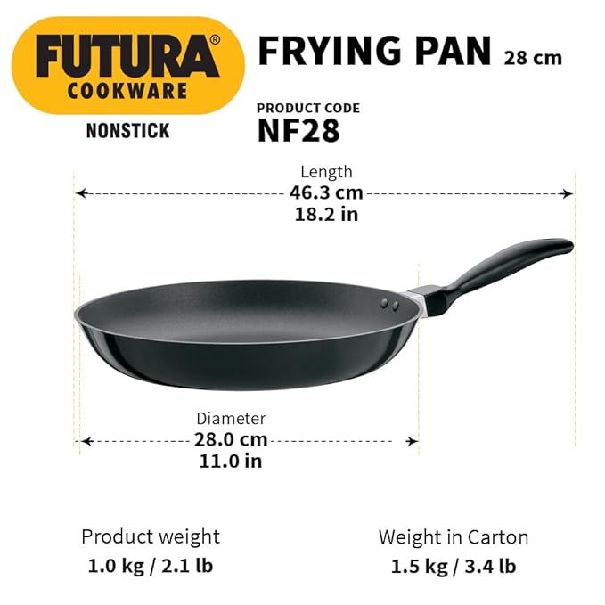 Hawkins Futura 28 cm Frying Pan Big Frying Pan Black Non Stick Pan