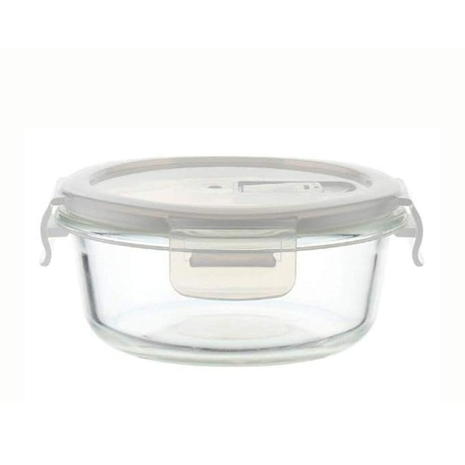 Femora Borosilicate Glass Containers for Kitchen | Storage Box for Kitchen With Air Vent Lid | Set of 1 | 380 Ml