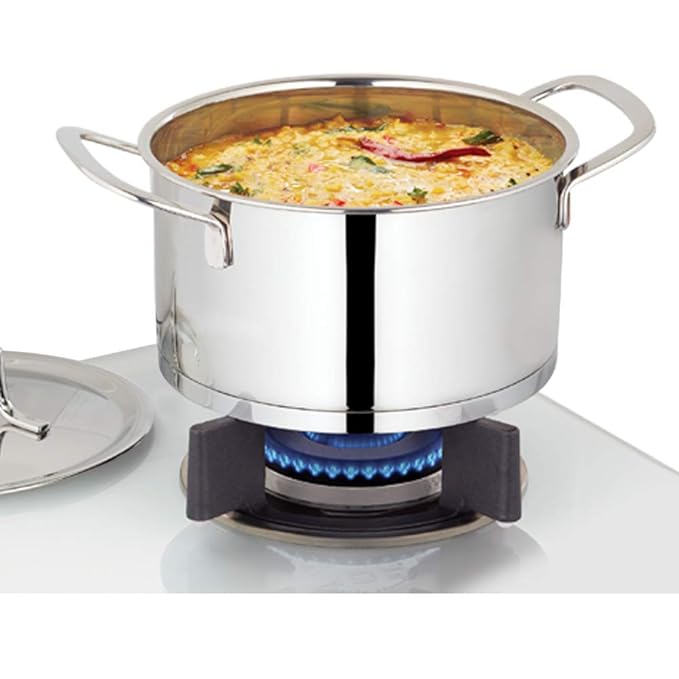 Borosil Stainless Steel Casserole | Impact Bonded Tri-ply Bottom | 1.6 Liter | Silver