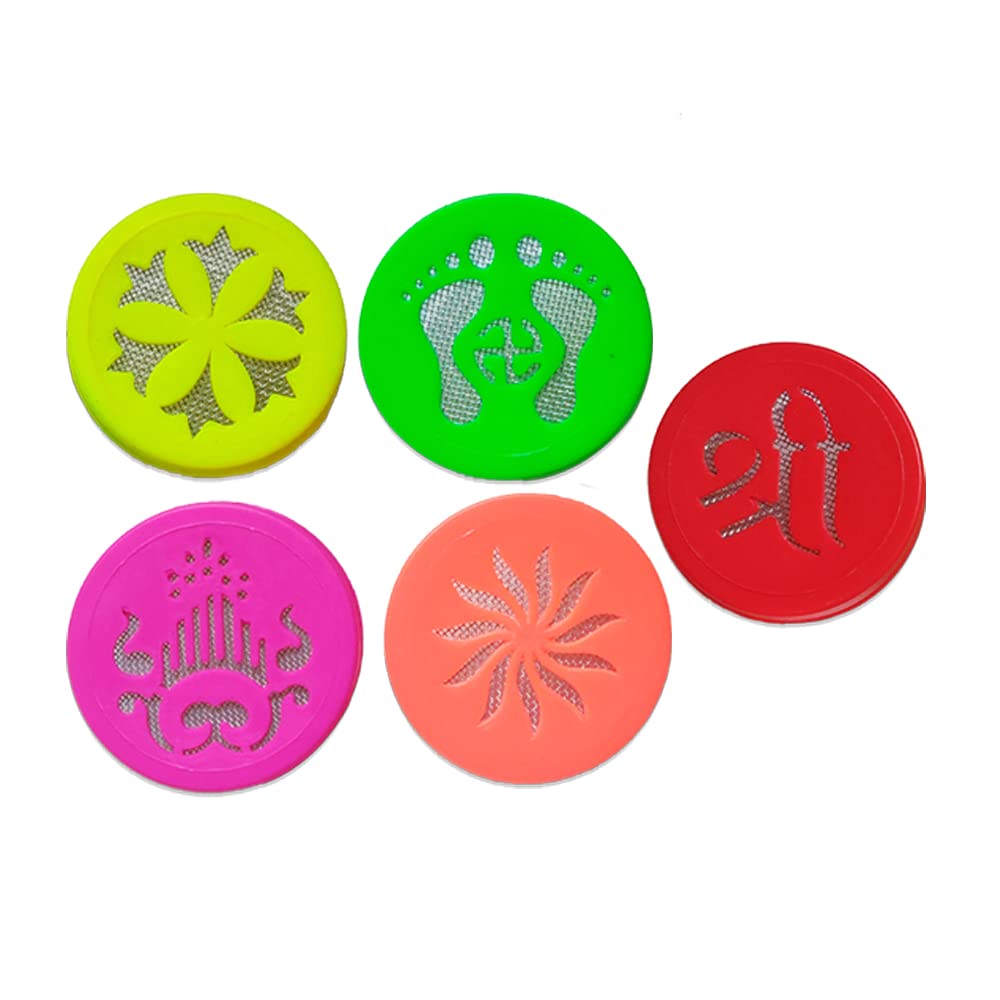 CraftVatika Rangoli Making Tools Kit Set of 10 Rangoli Powder Bottles Tubes with Nozzles