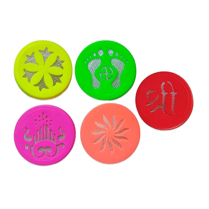 CraftVatika Rangoli Making Tools Kit Set of 12 Rangoli Color Powder Bottles