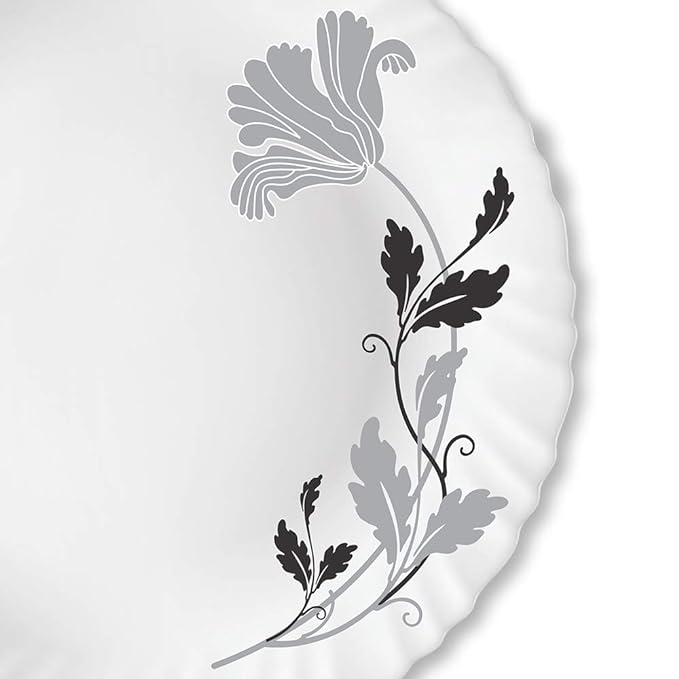 Larah by Borosil Opalware Full Plate | 11 Inch | White | Set of 6