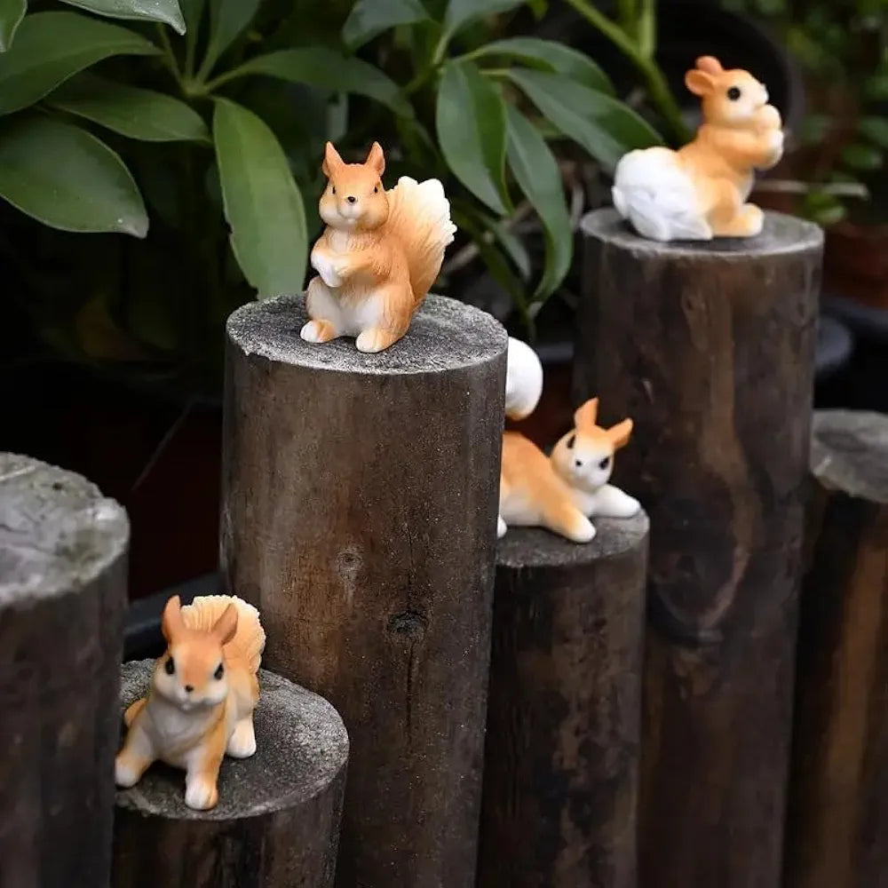 Satyam Kraft Resin 1 Set  Squirrel Miniature Figurines Showpiece