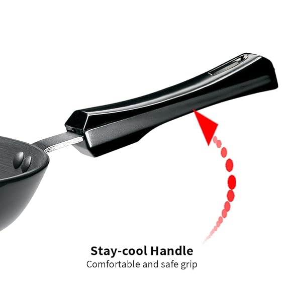 Hawkins Futura 22 cm Frying Pan Hard Anodised Fry Pan with Stainless Steel Lid