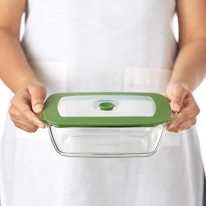 Borosil Glass Dish With Lid | 1 Piece | 1100ml | Transparent