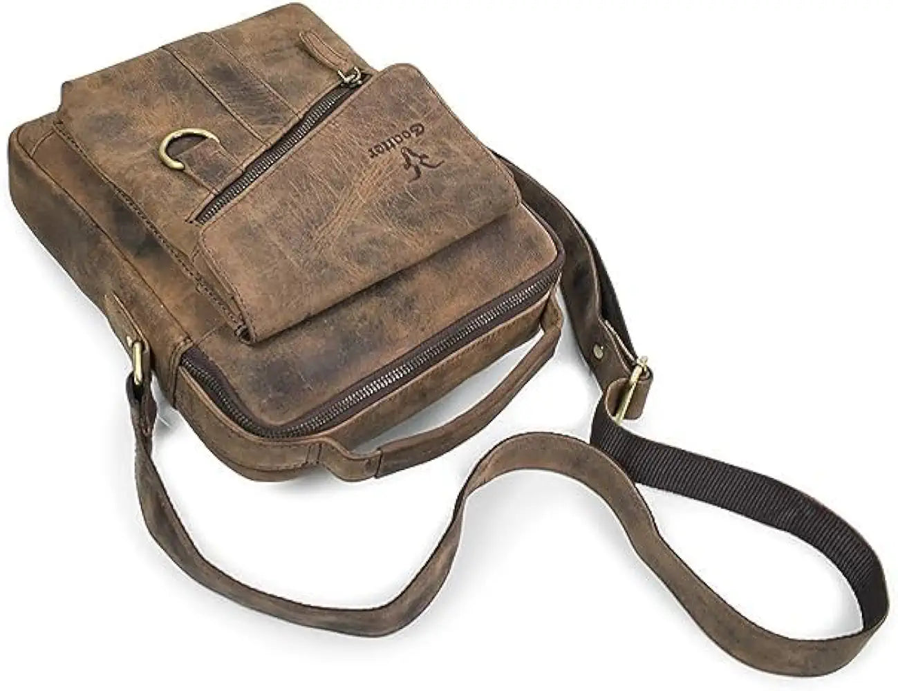 Goatter Men's Hunter Leather Messenger Bag 