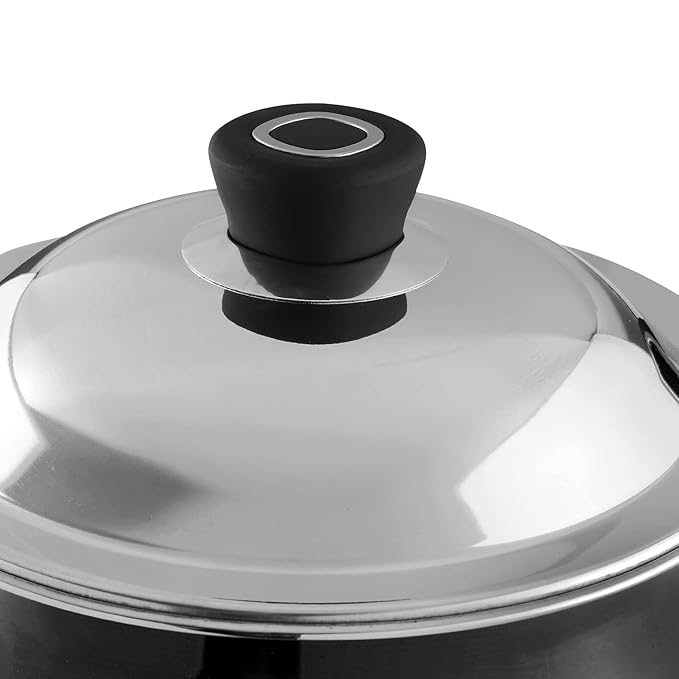 Vinod Hanos Hard Anodised Non Stick Handi with Lid - 3.8 Litre Small | 3.25mm Thick | 5X Long Lasting