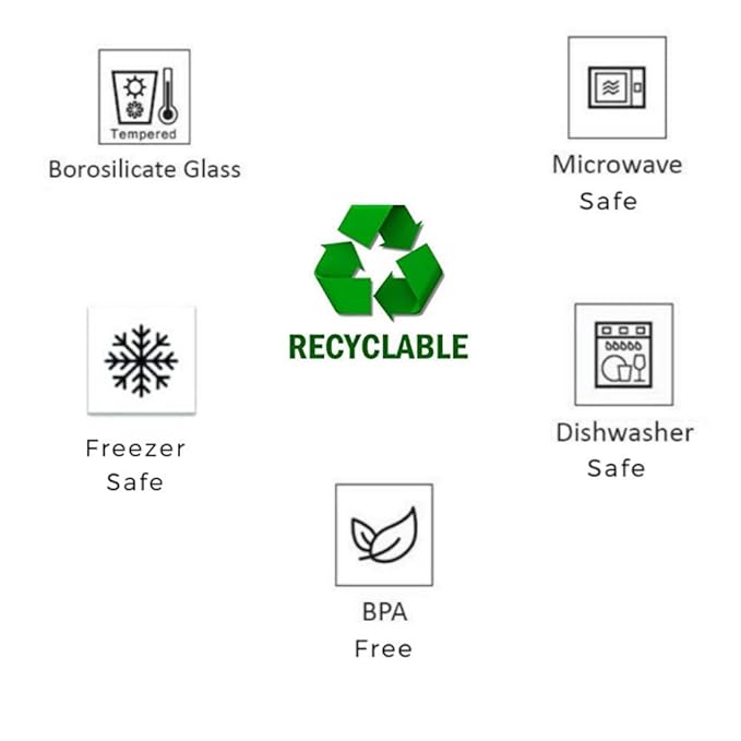 Femora Borosilicate Glass Containers for Kitchen | Storage Box for Kitchen With Air Vent Lid | Set of 1 | 380 Ml