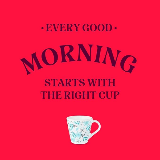 Larah by Borosil Novelty Series Stardust Opalware Mug | Set of 6 Tea/coffee Mugs | 110 Ml Each