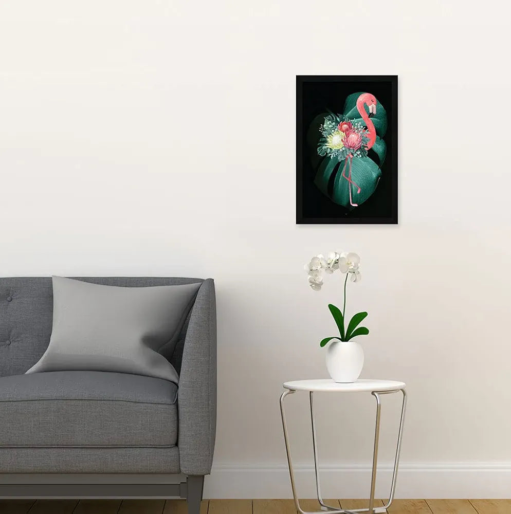 ArtX Paper Flamingo Bird Wall Art Painting Multicolor Bird