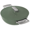 Ember Cookware Arcilla Ceramic Non Stick Kadai 24cm | Metallic Lid | Stainless Steel Handles | Capri Series | Green