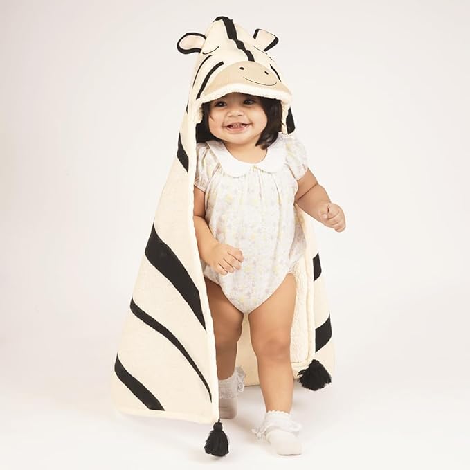 Haus and Kinder Hoodie Blanket Oversized Zooro Baby Hooded Sherpa Blanket