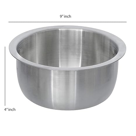Femora Tri-ply Tope/ Bhagona for Healthy Cooking | Capacity 2.8 Litres | Size-20 Cm | Zero Non-stick Coating