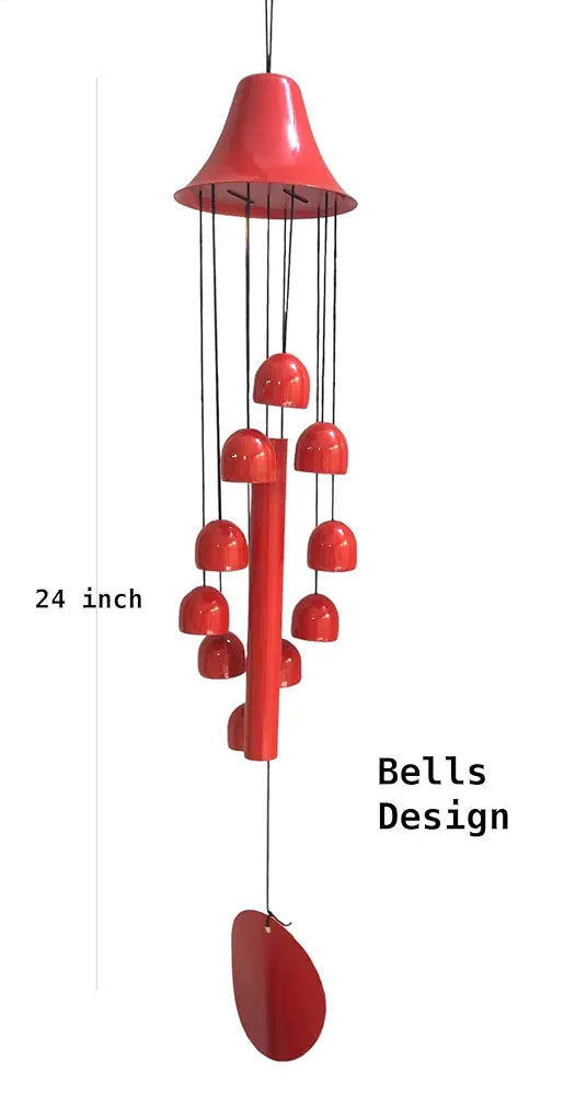 Paradigm Pictures 10 Bells Wind Chime for Home Decor Good Luck Red