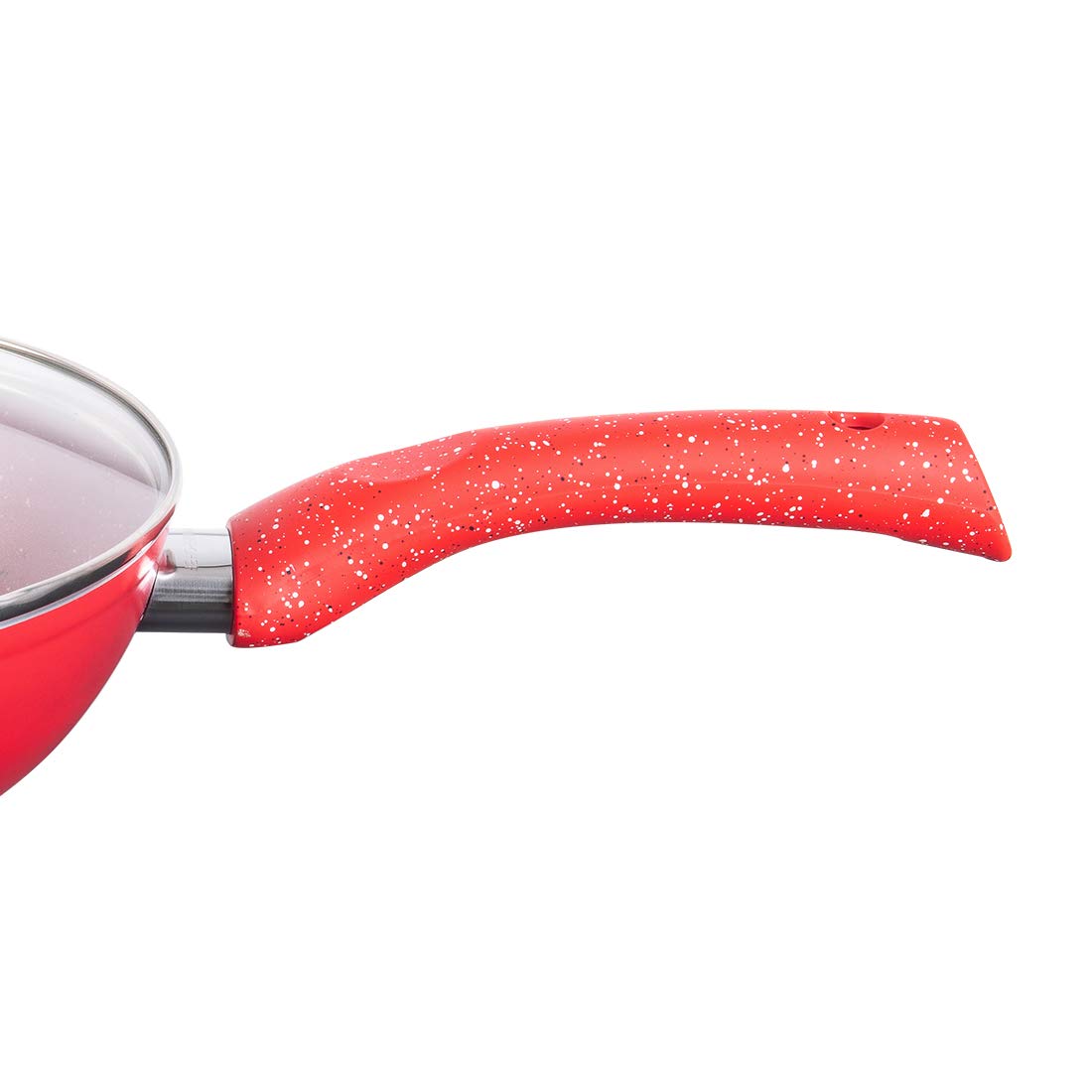 Wonderchef Granite Aluminium Non-Stick Wok with Glass Lid - 24cm
