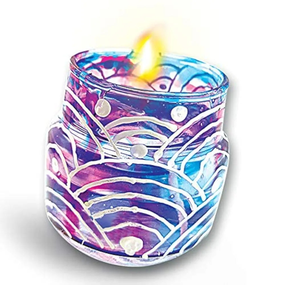 TOYKRAFTT Art and Craft Activity Kit for 8 to 15 Year Olds, Glass Painting Candle Making Kit, Gift for Kids - Glass Painted Mini Candle Jars
